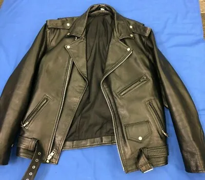 Vintage Genuine Leather Jacket Retro Greaser Punk Biker Read Details Great Shape • $299.99