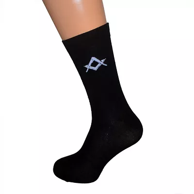 Mens Black Socks With Masonic Design UK Size 5-12 X6M • $6.15