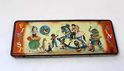 Vintage Childs Tin Litho Toy Paint Box Watercolor Circus England • $29.99