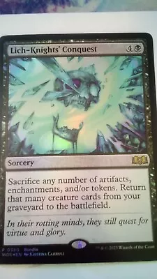 FOIL Alt Art LICH-KNIGHTS' CONQUEST Mtg WILDS OF ELDRAINE Promo • $1.95