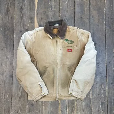 Dickies Detroit Jacket Carpet Lined Vintage Workwear Coat Beige Mens Large • £80