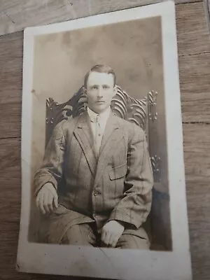 Vintage Post Card Man Sitting In Victorian Chair • $1.47