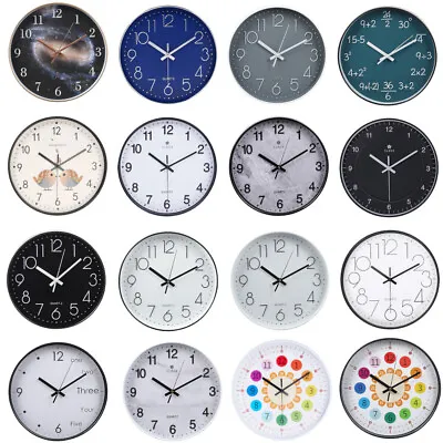 Home Office Wall Clock Silent Non Ticking Kitchen Clocks Quartz Sweep Movement • £7.95