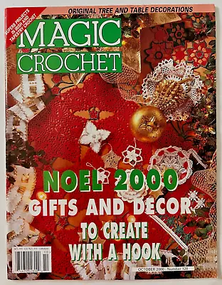 Magic Crochet # 128 Patterns Magazine October 2000 Xmas Doilies Crochet Tapestry • $13.91