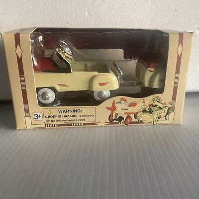 Golden Wheels Pedal Power Car With Trailer Diecast Metal Vintage.  New In Box • $16.99