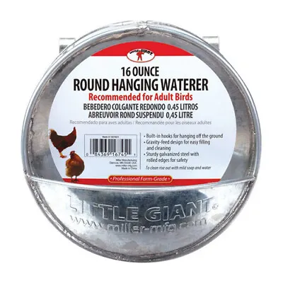 Galvanized Round Hanging Poultry Waterer 1 Each By Miller Little Giant • £22.72