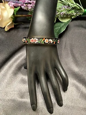 Cloisonne Enamel Fashion Bangle Bracelet Vtg • $14.95