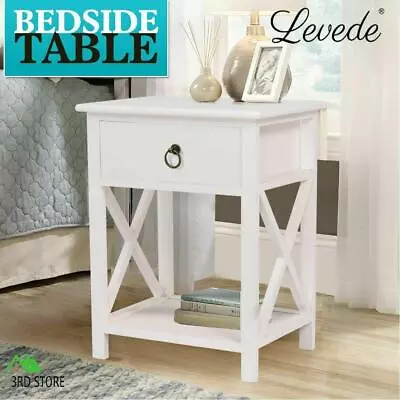 Levede Bedside Tables Drawers Side Table Storage Cabinet Nightstand Bedroom • $58.50