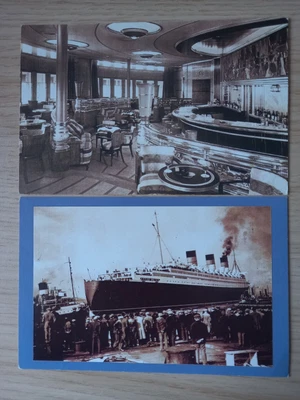 £1.25 • Buy Nostalgia Postcards X 2 -The Queen Mary Sails 1936 & The Luxurious Cocktail Bar
