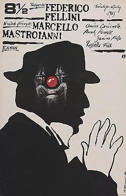 8 1/2 Movie Poster Federico Fellini Czech Polish Rare Art • $21.98