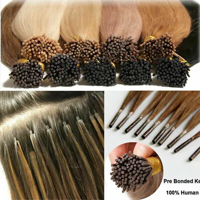 8A Double Drawn Remy Human Hair Extensions Keratin Stick I Tip Hair 1g/s  • $56.86