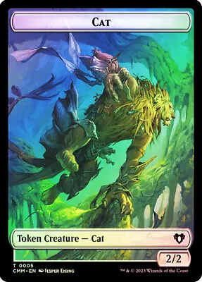 MTG FOIL {Cat Token} (#005) // {Eldrazi Spawn Token}  - Commander Masters • $1.69