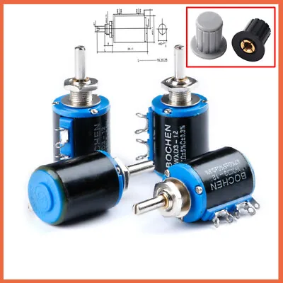 WXD3-12-1W 5 Turn Potentiometer Wirewound Variable Precision Multi-Turn 100R-47K • £1.79