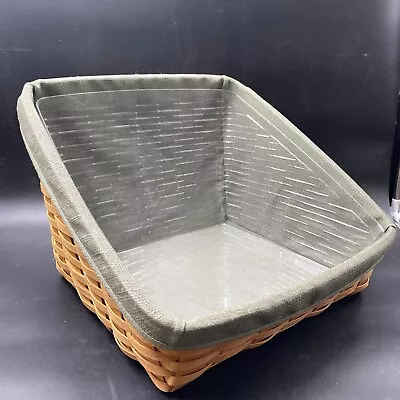 2002 Longaberger Book Keeper - Magazine Basket Combo Sage Liner And Protector • $119.99