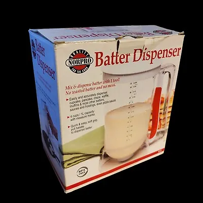 Norpro 1013 Batter Dispenser- Used In Box Cupcake /  Pancake Clear/Red 4 Cup • $8