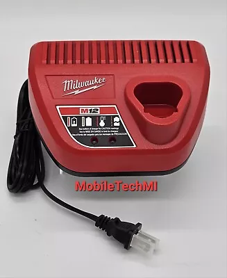 New Milwaukee M12 Battery Charger Lithium Ion 12 Volt 48-59-2401 Genuine OEM • $11.98