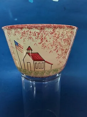 Molly Dallas All Purpose Soup Cereal Bowl Red Spatterware Schoolhouse 5 X3 1/4  • $27