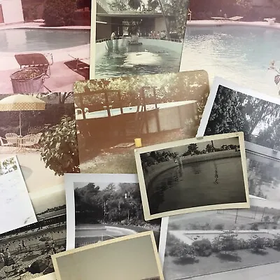 Vintage Mixed Photo Lot Of 10 Swimming Pools Swim Pool Wading Lap Plunge Hotel • $10.04