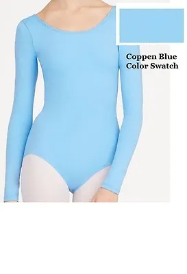 Mondor 497 Coppen Blue Child Size Medium (7-10) Long Sleeve Leotard • $14.99