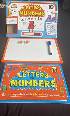 Letters & Numbers Whiteboard Set Pullout Worksheets White Board Pen & Magnets • £7.99