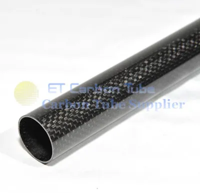Carbon Fiber Tube 3K 27mm X 25mm X 1000mm Roll Wrapped Glossy Tube For Airplane • £19.66