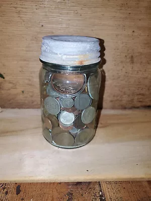 Jar Old Vintage Antique Coin Lot Silver Copper Morgan Silver Trime Nickels Halfs • $150