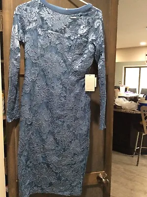 Marina  Women's Long Sleeve Lace Dress Blue Size 6 NWT New Val $169 • $29.99