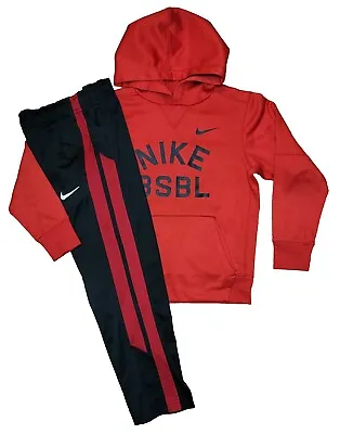 Nike Youth Size Small Red Fleece Basketball Hoodie & Track Pants Outfit • $25.99