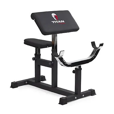 Titan Fitness Adjustable Arm Preacher Curl Weight Station • $199.99