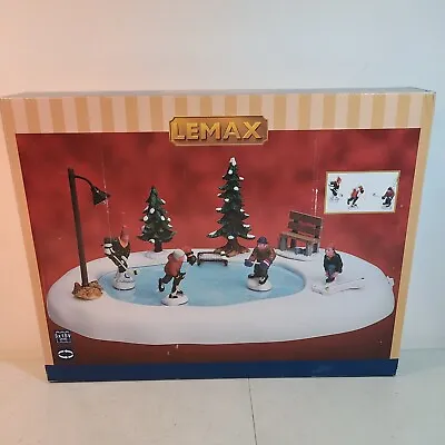 Lemax After School Hockey Match-animated Skating Pond -Holiday Village/Train • $30.73