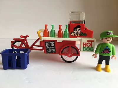 Vintage Playmobil 3848 Hot Dog Stand Food Vendor Cart Dino Boy Figure Parts Lot • $11.99