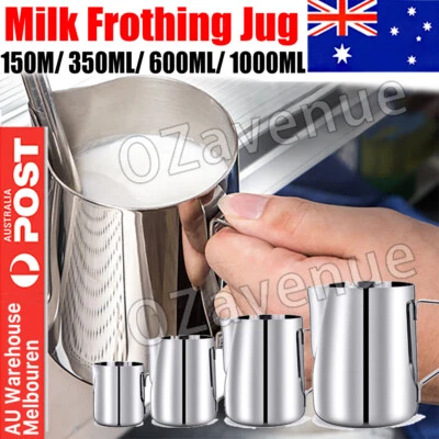 $15.85 • Buy 150-1000ML Stainless Steel Milk Coffee Jug Latte Espresso Frothing Scale Pitcher