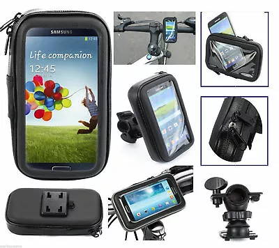 For Large Phones - Bicycle Motorcycle Black Case Bag W/ Handlebar Mount Holder • $10.93