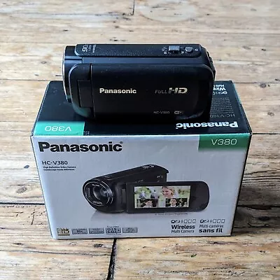 Panasonic HC-V380EB-K HD Video Camera Camcorder 90x Zoom 28mm Wide Angle • £100