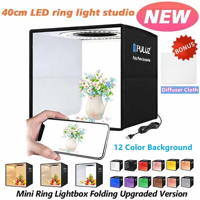12  16  Photo Studio Lighting Box Portable Photography Light Cube Color Backdrop • £17.97