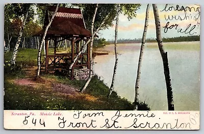 Moosic Lake Gazebo On The Waters Edge Scranton PA C1907 UDB Postcard T5 • $12.50