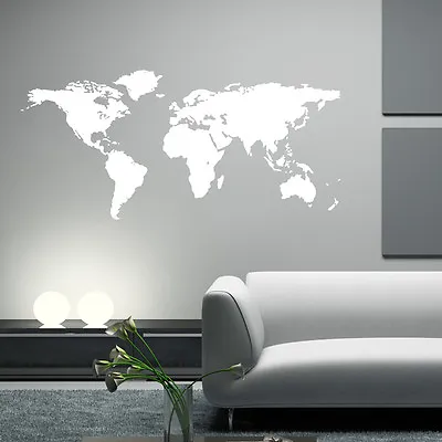 Map Of The World Vinyl Wall Sticker Decal Quotes • £14