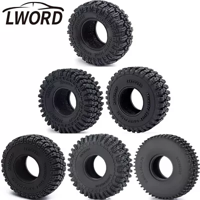 LWORD 1.0 Tires Mud Terrain Tires For TRX4M Axial SCX24 1/24 1/18 RC Crawler • $13.34