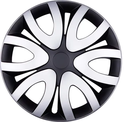 4x Premium Design Hubcaps   Mika   15 Inch #56 IN Silver Black • $148.65