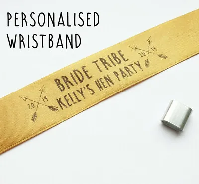 Personalised Hen Party Bride Tribe Wristbands - Name Bride Arrows Festival Band • £3.95