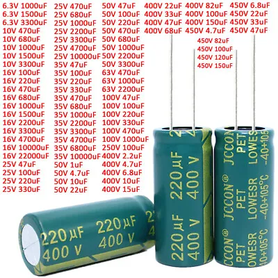 £70.56 • Buy 6.3V To 450V High Frequency LOW ESR Radial Electrolytic Capacitor 1uF To 22000uF