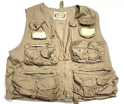 Vintage World Famous Fishing Vest Sanforized Super Deluxe Full-Zip Men's Medium • $19