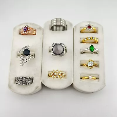 Vintage Lot Of (11) Costume Jewelry Rings- Gold Tone Silver Tone • $4.99