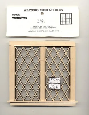 Window - Tudor Diamond Double - 2126 Dollhouse Miniature 1:12 Scale USA Made • $15.90