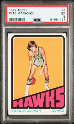 1972 Topps Pete Maravich Vintage Card #5 *graded Psa Ex 5 - Great Color! • $99.99