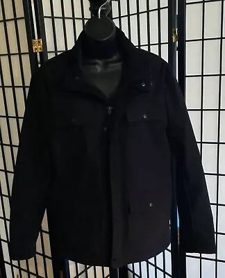 Kenneth Cole Reaction Black Jacket With Corduroy Accents Men's Size Med • $25