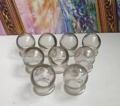 Vintage USSR Soviet 9 Pcs Health Medical Massage Jars Glass Fire Cupping Cups ! • $19