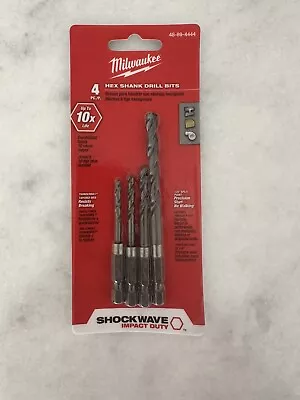 BRAND NEW Milwaukee 48-89-4444 Shockwave Impact Duty 4 Pc Hex Shank Drill Bits • $2