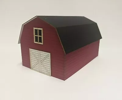 O Scale Red Farm Barn Kit - Laser Cut Model Train Scenery Building • $18.95