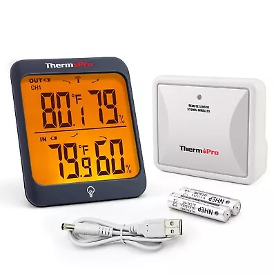 $28.50 • Buy ThermoPro Indoor Outdoor Thermometer Hygrometer Wireless LCD Thermometer Outdoor